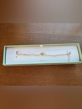 Argento Vivo Gold-Plated Sterling Silver  Clover Station 7” Bracelet.- NIB